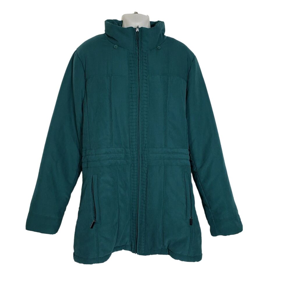 Breckenridge Womens Jacket Coat Size Large Green Full Zip Lined Pockets Filled